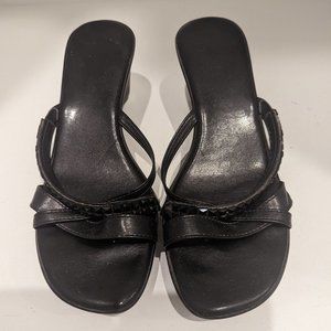 Black Platform Slip on Sandal- Size 8